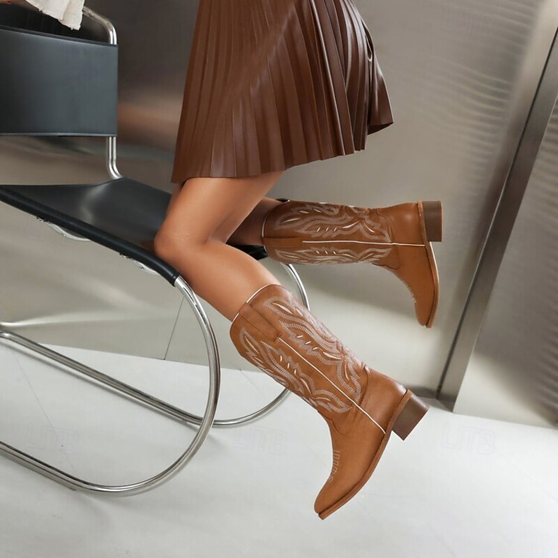 Retro Vintage Hippie 1970s Shoes Western Boot Hippie West Cowboy Jacquard Fancy Dress Women's Carnival Masquerade Vacation Party / Evening Daily Wear Adults' Shoes2