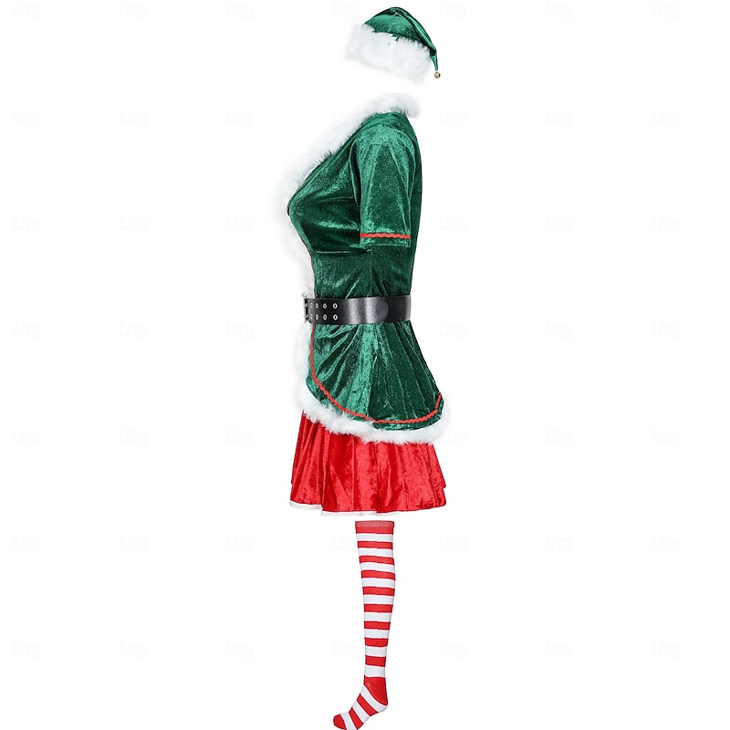 Santa Suits Cosplay Costumes Matching Family & Couples Men's Women's Christmas Family Matching Outfits Adults Christmas Masquerade Christmas Eve Christmas Party Dress Socks Hat4