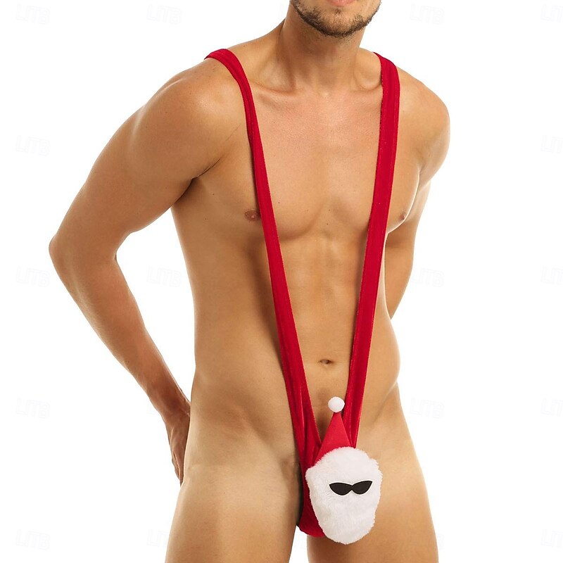 Thong Underwear Christmas Gift Mankini Men's Funny Prank Adults Christmas New Year Christmas Eve Christmas Party2