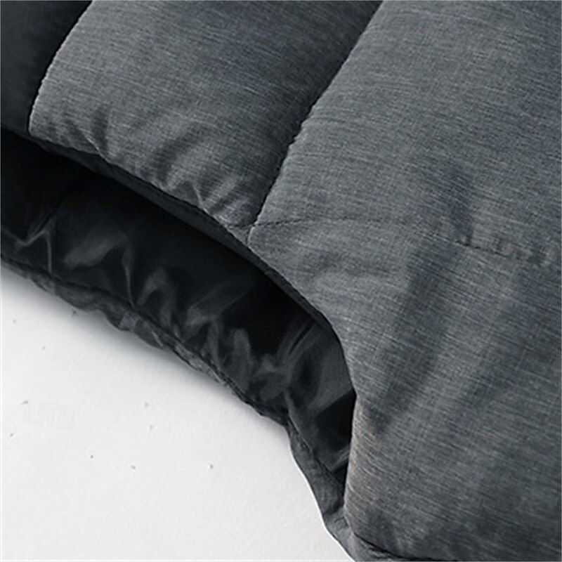 Men's Puffer Vest Gilet Quilted Vest Daily Date Vacation Fashion Casual Fall & Winter Zipper Pocket Polyester Warm Comfortable Color Block Zipper Stand Collar Regular Fit Orange Light Grey Dark Gray 7