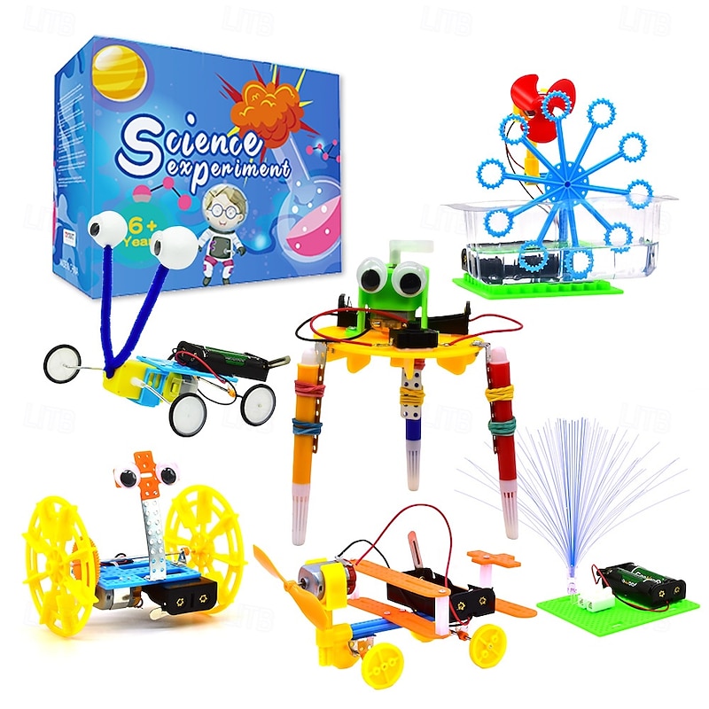 STEM Science Robotics Kit for Kids 6-in-1 Science Experiments Project Engineering Building Robot Kit, Kids Birthday Gifts Toys for Boys Girls