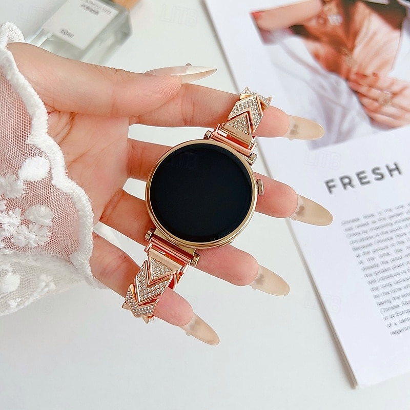 Watch Band for Samsung Galaxy Watch 7/6/5/4 40/44mm, Galaxy Watch 5 Pro 45mm, Galaxy Watch 6/4 Classic 42/46/43/47mm, Watch 3, Active 2, Gear S3 S2 Alloy Replacement  Strap Women Glitter Bling Diamond3