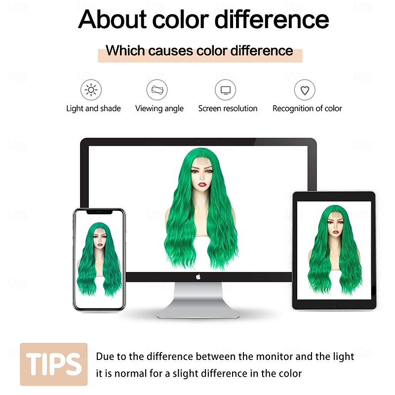 Wavy Wigs for Women Middle Part Wig Natural Curly Synthetic Wig Heat Resistant Fiber Wigs for Daily Party Use Christmas Party Wigs St.Patrick's Day Wigs3