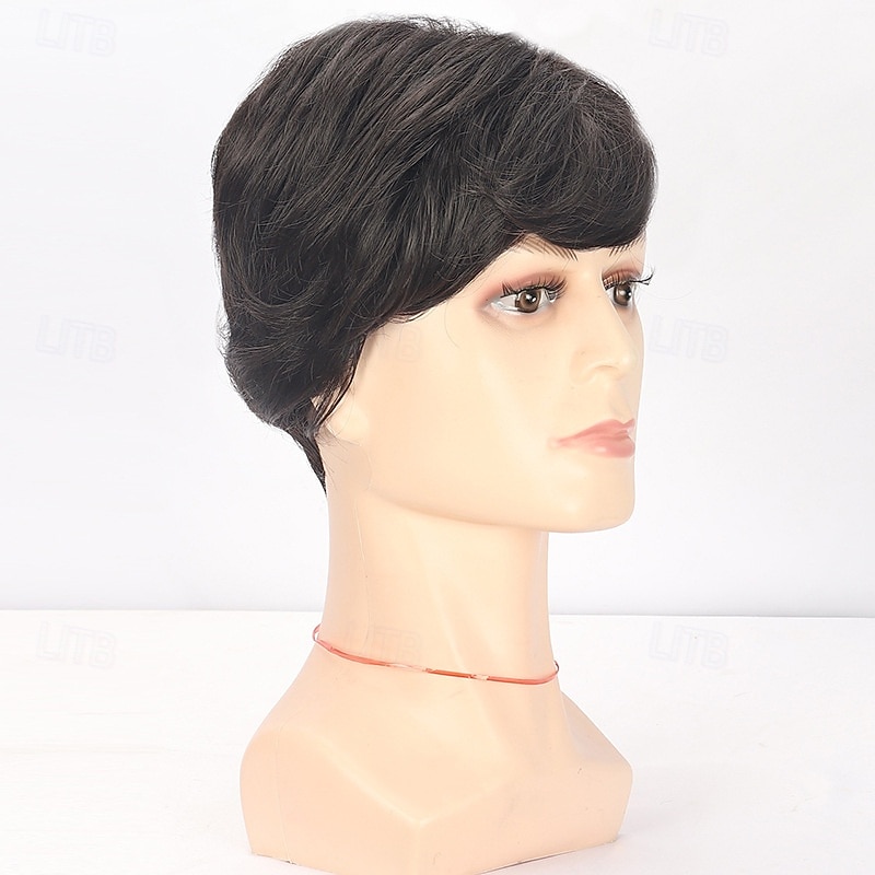 Mens Wigs Short Black Wigs for Men Layered Synthetic Full Hair Male Wigs Daily Wear Party Cospaly Costume