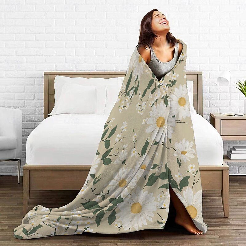 Flower Blanket Soft and Cozy Throw Blanket Featuring Delicate Daisy Design Perfect for Adding Comfort and Charm to Your Bedroom or Living Room Decor4