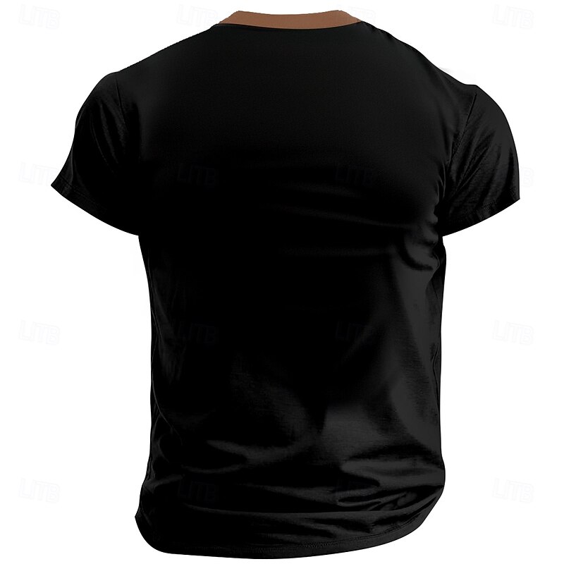 Men's Christmas Funny Lanterns T Shirt Short Sleeve 3D Print Fashion Athleisure Street Sports Outdoor Festival Summer Spring Black Henley Henley T-Shirt2