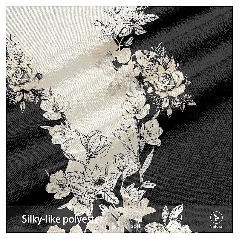 Men's Floral Polo Shirts Golf Polos Shirts Long Sleeve Polo Shirts Collar Business Casual Vacation Party Evening Wear Dailywear Buttons 3D Print Spring Fall Winter Black3