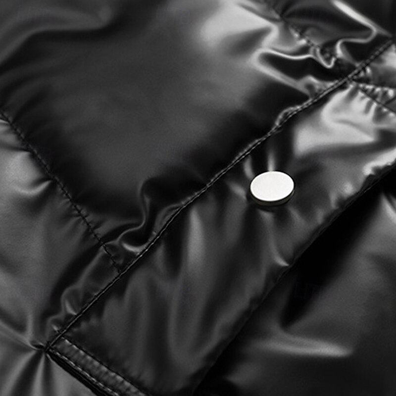 Men's Puffer Vest Vest Gilet Daily Date Vacation Fashion Casual Fall & Winter Pocket Polyester Warm Comfortable Color Block Zipper Hooded Regular Fit Silver Black Blue Vest4