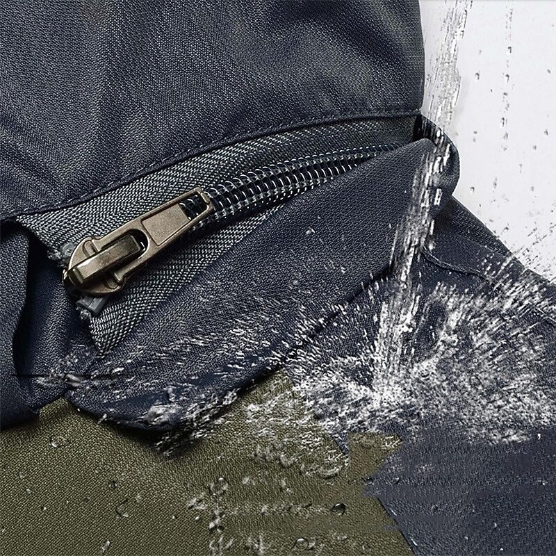 Men's Fleece Jacket Rain Jacket Raincoat Outdoor Waterproof Windproof Hiking Outfits Hiking Clothes Winter Autumn / Fall Windbreaker Patchwork Black Army Green Red4