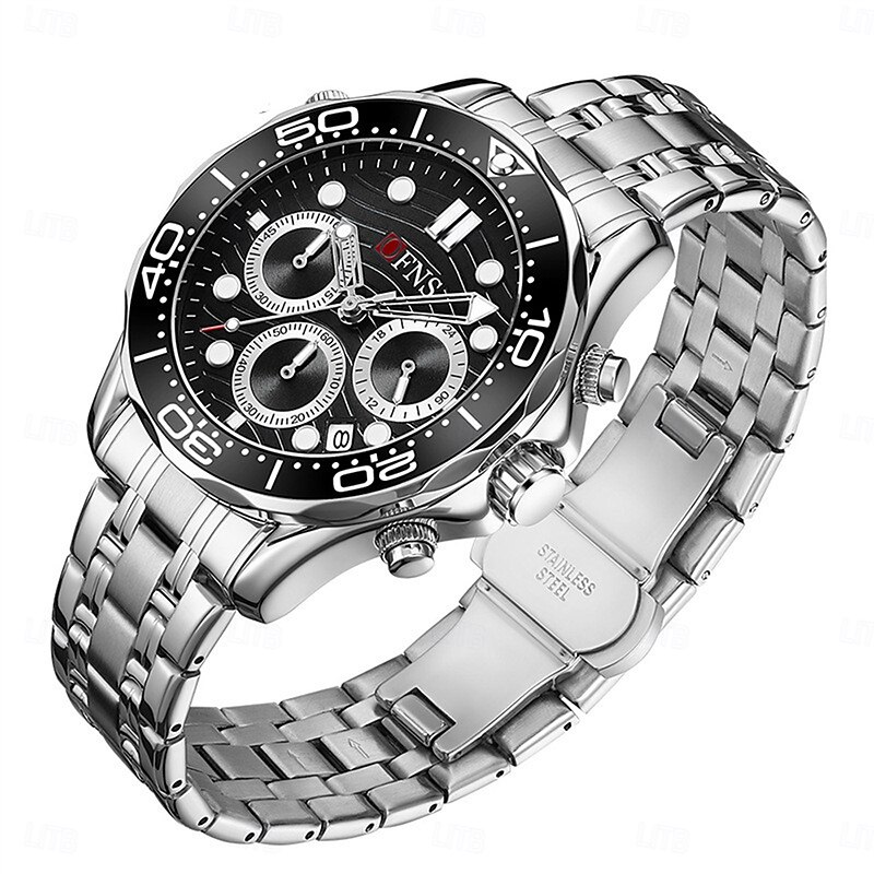 SANDA Men Quartz Watch Outdoor Fashion Casual Wristwatch Luminous Calendar Chronograph Waterproof Steel Silicone Gel Watch3