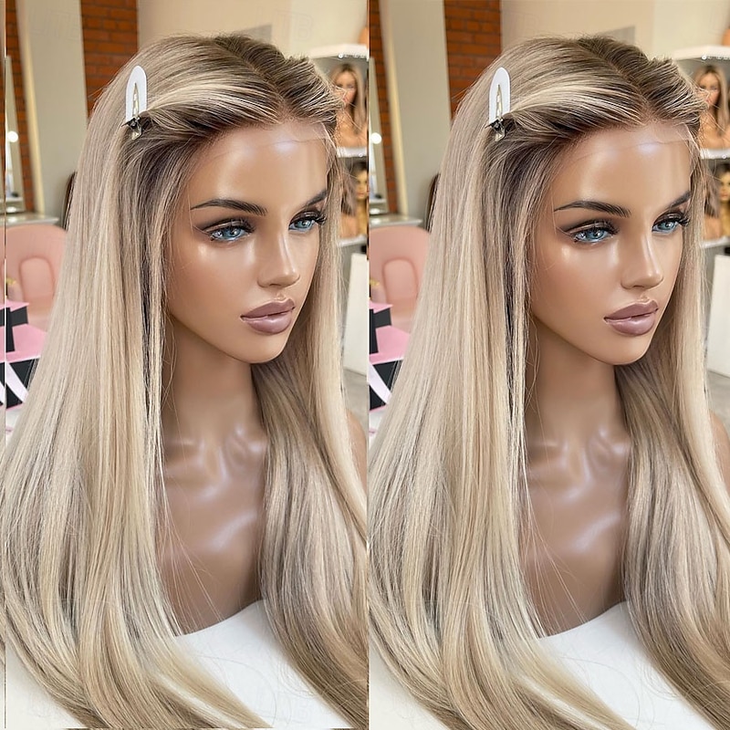 Remy Human Hair 13x4 Lace Front Wig Free Part Brazilian Hair Natural Straight Black Multi-color Wig 150% Density with Baby Hair Glueless Pre-Plucked For wigs for black women Long Human Hair Lace Wig4