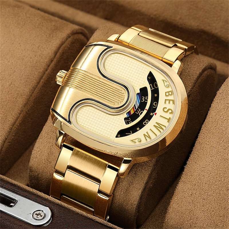 BESTWIN Men Quartz Watch Fashion Casual Business Wristwatch Calendar Waterproof Decoration Steel Watch