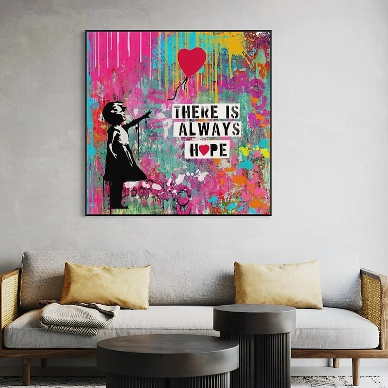 Graffiti art Hand Painted abstract Art Graffiti Cute Girl Painting Canvas Wall Art Painting pop art oil painting Wall Art street art painting for Living Room Bedroom Entrance Wrapped Canvas painting4