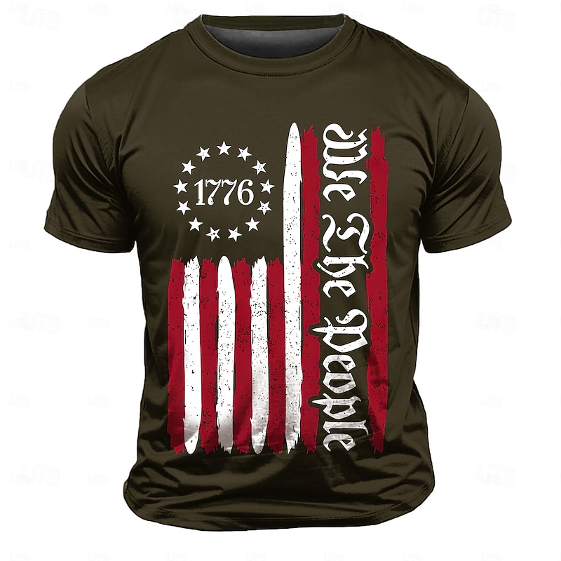 Veterans Day Men's Patriot Patriotic Veteran American US Flag Patriotic T shirt Short Sleeve T shirt 3D Print Crew Neck Shirt Daily Athleisure Sports Outdoor Casual Hiking Dark Brown Black Dark Blue2