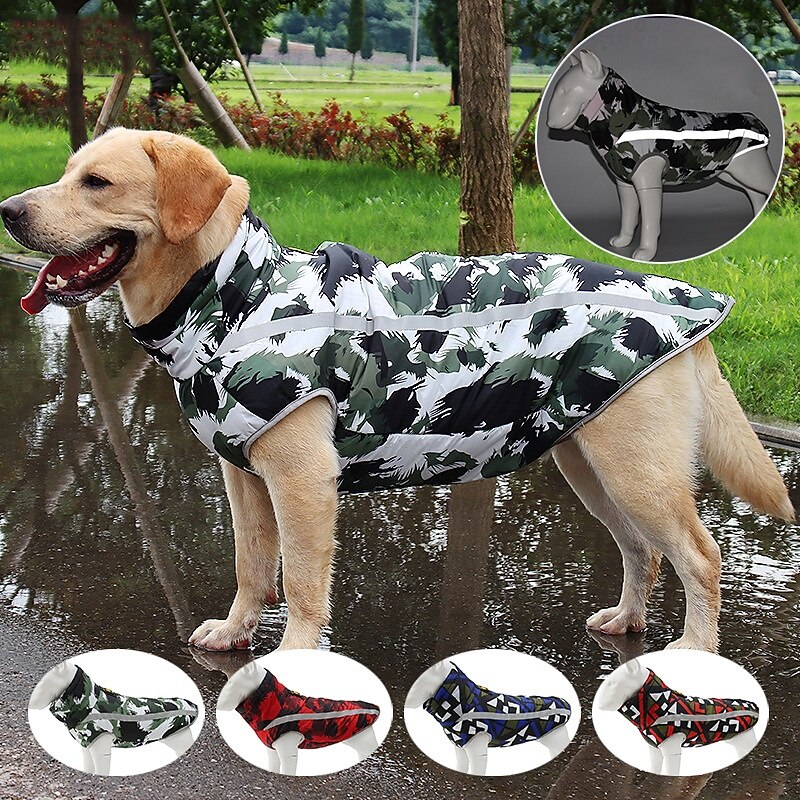 Dog Coat Jacket Parka Jacket with Harness Reflective Warm Water-Resistant Dog Clothing for Medium Large