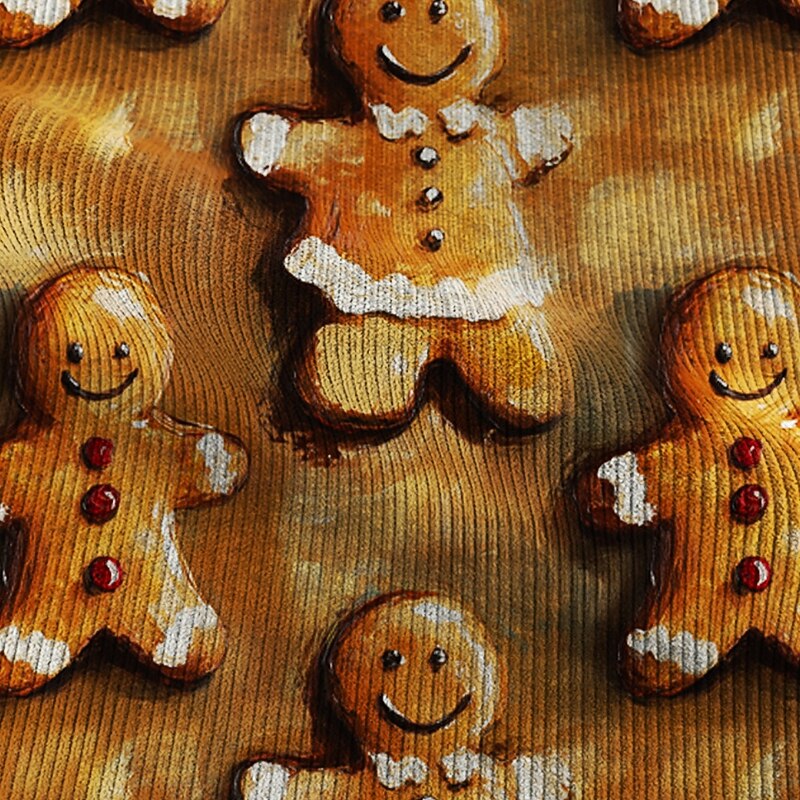 Christmas Men's Gingerbread Shirt Corduroy Shirt Shirt Jacket Long Sleeve Ugly Casual Event / Party Dailywear Fall & Winter Turndown Collared Shirts Buttons 3D Print 2 Pockets 1pc Brown3