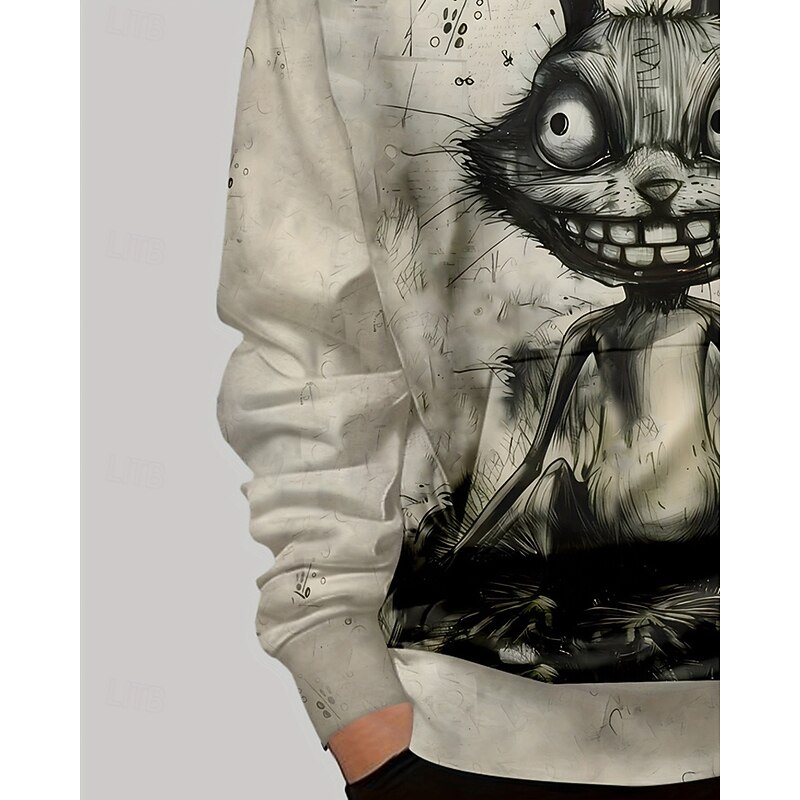 Boys 3D Graphic Rabbit Hoodie Long Sleeve Spring Fall Fashion Streetwear Kids 4-12 Years Hooded Outdoor Casual Daily Regular Fit3