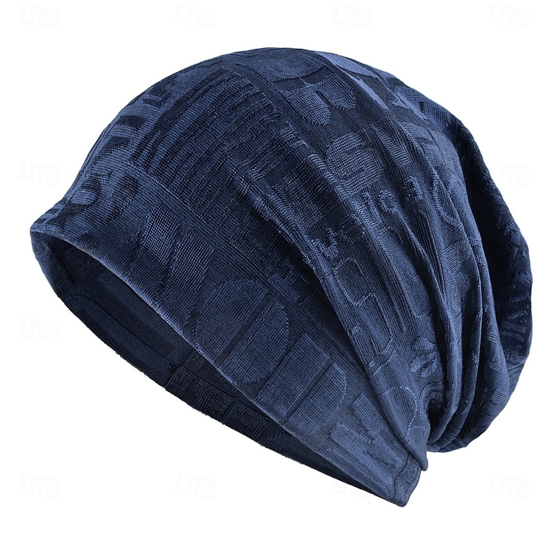 Men's Unisex Beanie Hat Beanies Skull Cap Black Blue Polyester Cozy Daily Wear Going out Patterned4