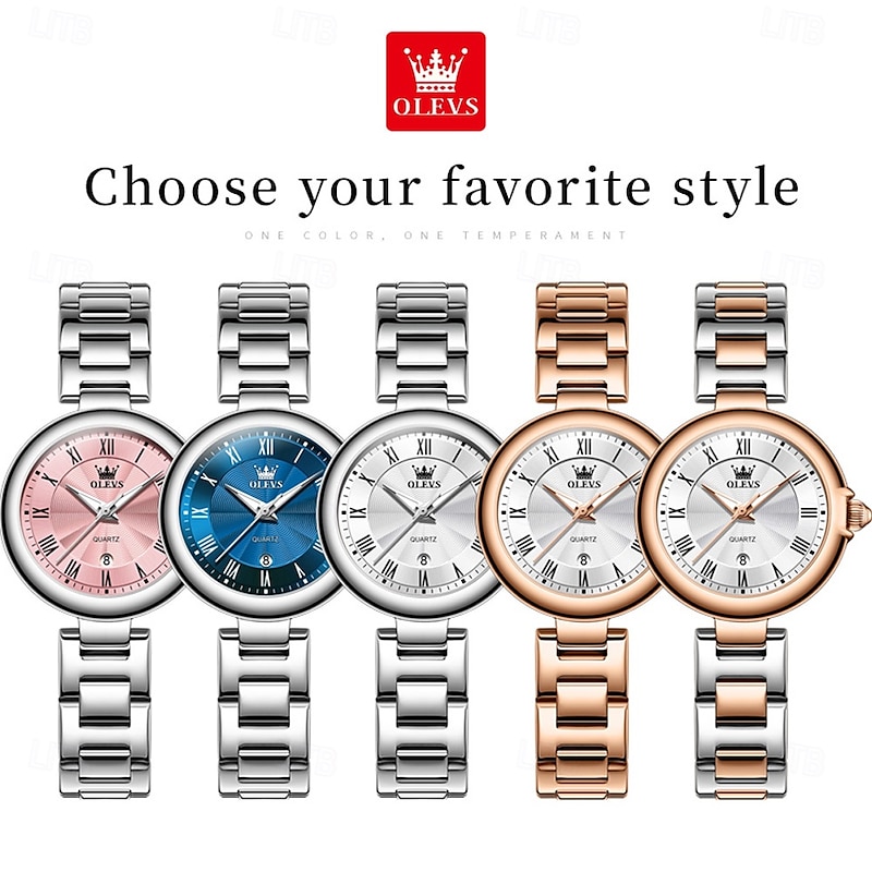 OLEVS 5608 Luxury Brand Women's Watch Classic Fashion Waterproof Luminous Calendar Watch Elegant Quartz Women Watch2