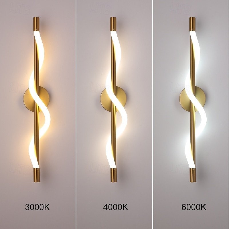 Curved Tube Wall Sconces Bathroom Vanity Light Fixtures Luminous Wall Lights Bedroom Bedside Decor Wall Light 85-265V 15W4