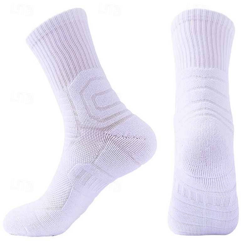 Athletic Sports Socks Running Socks 1 Pair Color Block Men's Socks Anti-Slip Breathable Sweat wicking Comfortable Gym Workout Basketball Football / Soccer Running Jogging Sports Color Block Fashion3