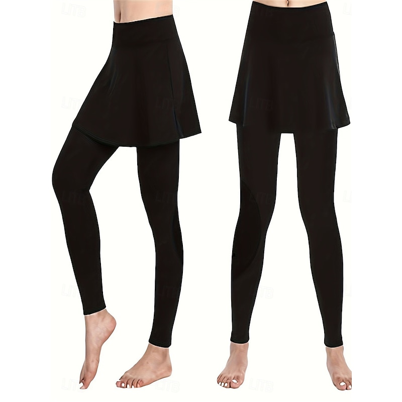 Women's Chinos Skort Cozy Leggings Casual / Sporty Full Length High Waist Plain High Cut Comfy Soft Comfortable Micro-elastic Gym Black Wine Khaki Gray Spring &  Fall Regular Fit