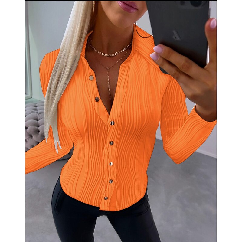 Women's Pullover Sweater Jumper Cardigan Sweater Casual Solid Color Cable V Neck Buttons Long Sleeve Knit Daily Black White Fall4