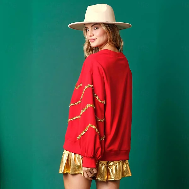 Christmas Trees Ugly Christmas Sweater / Sweatshirt Sweatshirt Pullover Funny Christmas Sweatshirt Women's Dailywear 3D Print Pattern Adults Christmas New Year Christmas Top3