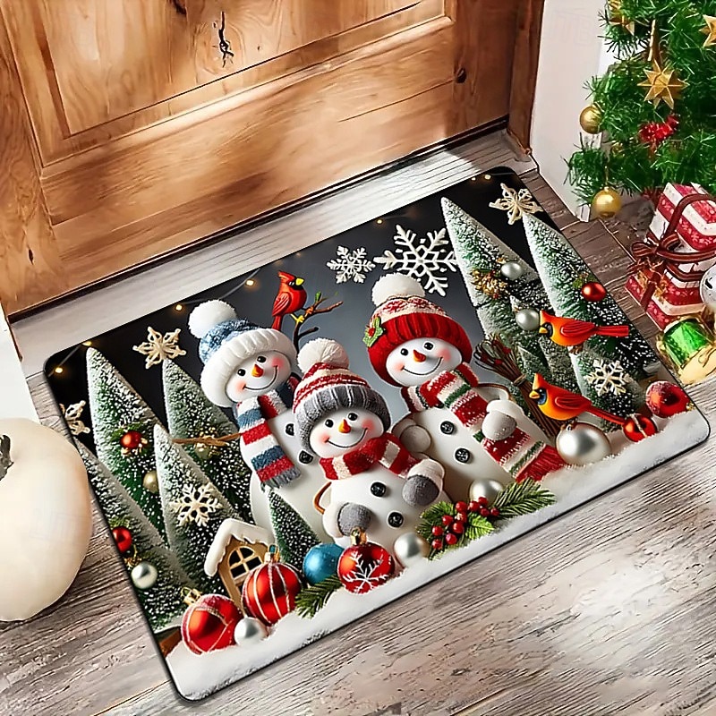 Christmas Gnome Xmas Doormat Kitchen Mat Floor Mat Non-Slip Area Rug Oil Proof Rug Indoor Outdoor Mat Bedroom Decor Bathroom Mat Entrance Rug2