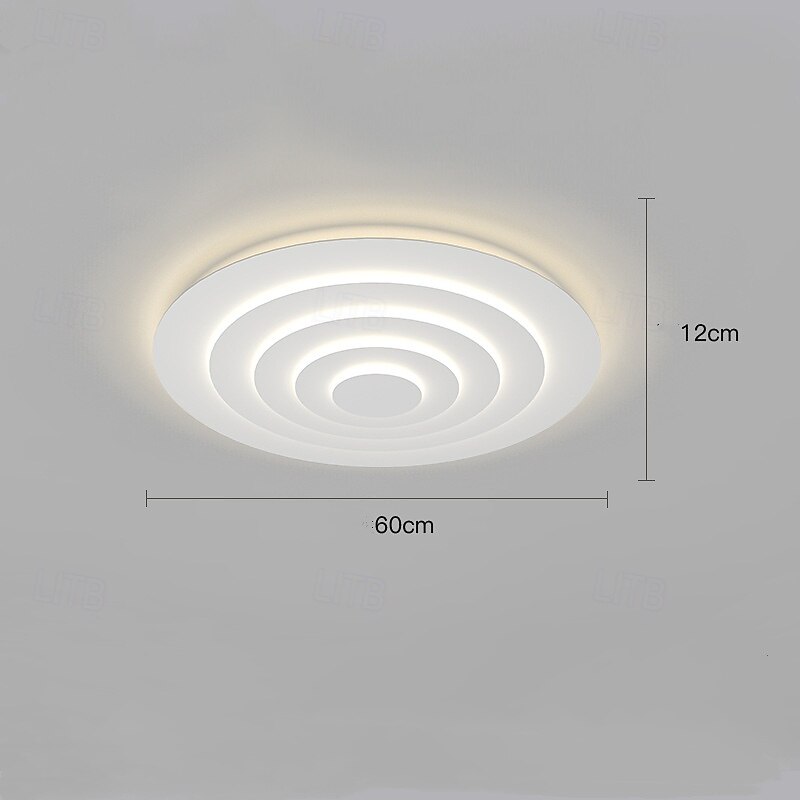 White Round Ripple Design Ceiling Light Style LED Ceiling Lamp 45/60/78cm 36W4