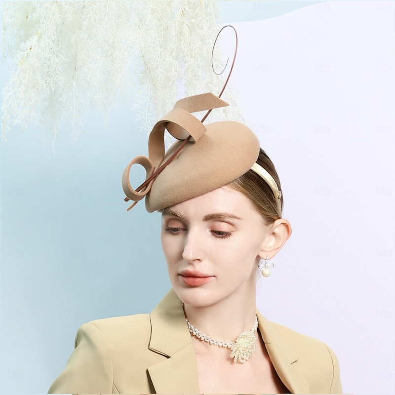 Hats 100% Wool Pillbox Hat Top Hat Wedding Cocktail Elegant Wedding With Feather Pure Color Headpiece Headwear3