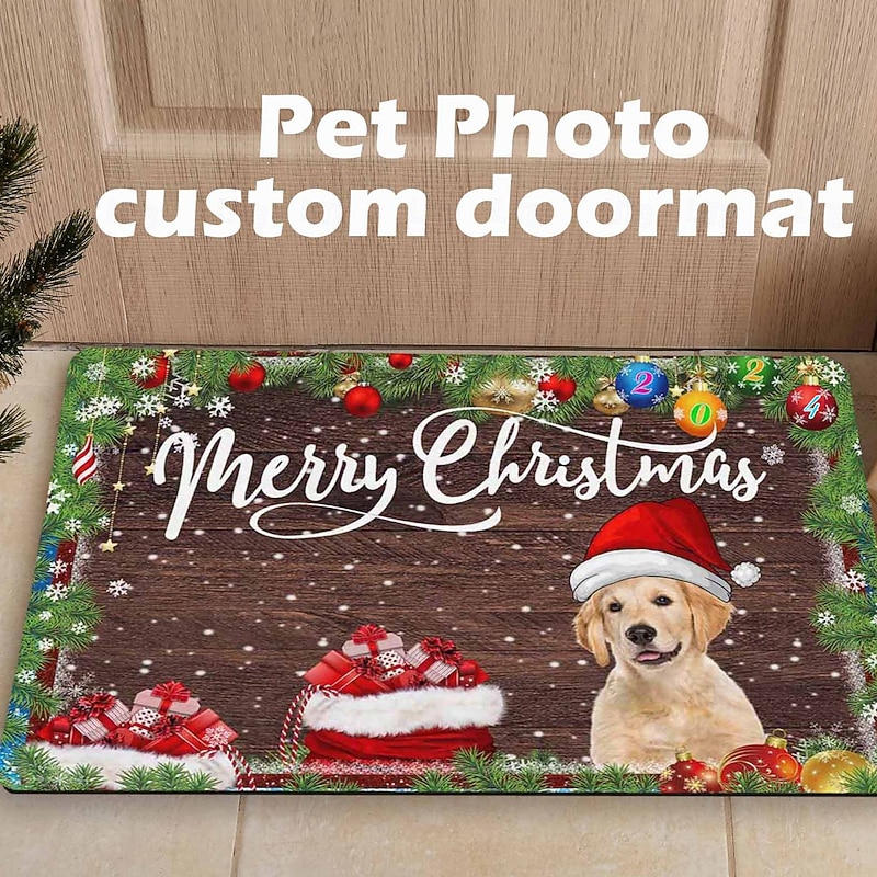 Christmas Custom Rug Doormat Floor Mats Washable Rugs Kitchen Mat Non-Slip Oil Proof Rug Indoor Outdoor Mat Bathroom Mat Entrance Rug Add Your Design Personalized Gift Custom Made