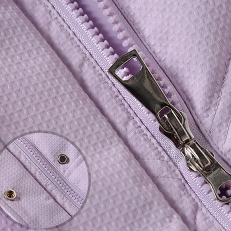 Kids Girls' Down Coat Puffer Jacket Solid Color Fashion Pocket School Coat Outerwear 4-12 Years Fall Black Pink Purple2