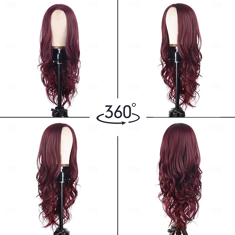 Long Wavy Wig  for Women Wavy Wig Natural Curly Synthetic Heat Resistant Wigs for Girls Cosplay Daily Party Use3