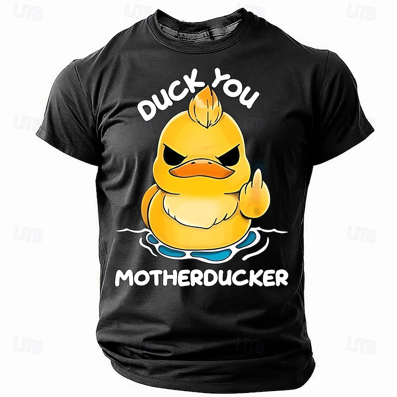 Men's Graphic T-Shirt: Sarcastic Funny Duck You Motherducker Pun Humor Tee4