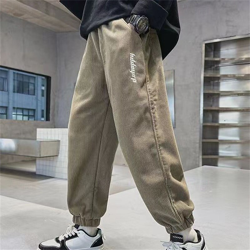 Kids Boys Sweatpants Trousers Pocket Letter Breathable Soft Comfort Pants Training Sports Daily Black Khaki Mid Waist4