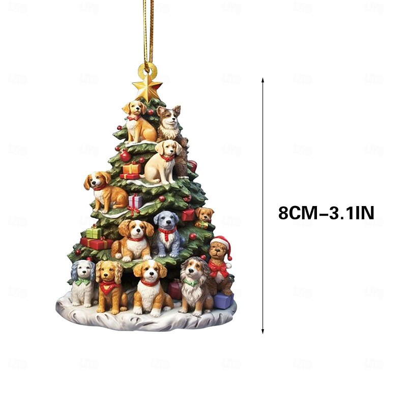 Christmas Tree Hanging Tree Shape Bookshelf Pendant, Christmas Hanging Ornaments Decorations, Books Stacked Ornament Christmas Books Acrylic Ornaments New Years Decorations4