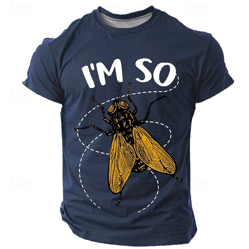 Men's Insect T Shirt Short Sleeve T shirt 3D Print Crew Neck Shirt Fashion Athleisure Street Sports Outdoor Black White Dark Blue Summer Spring Clothing Apparel S M L XL XXL XXXL4