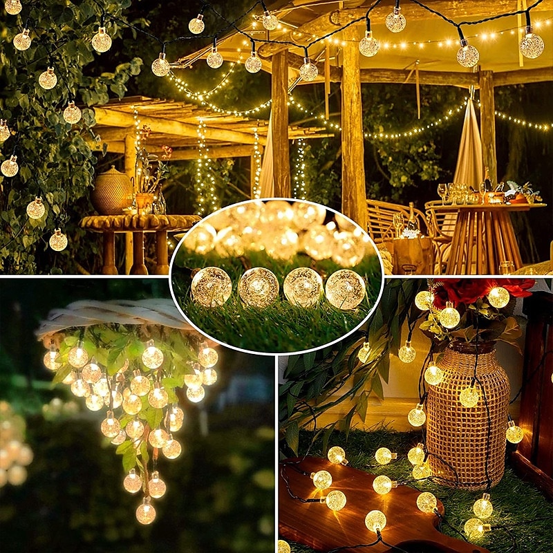 12m/20m/30m String Lights, LED Ball Fairy String 100-800 LEDs EL 5mm with 13-Keys Remote - Warm White/Cold White/Multicolor for Holiday & Christmas Patio Decorations3
