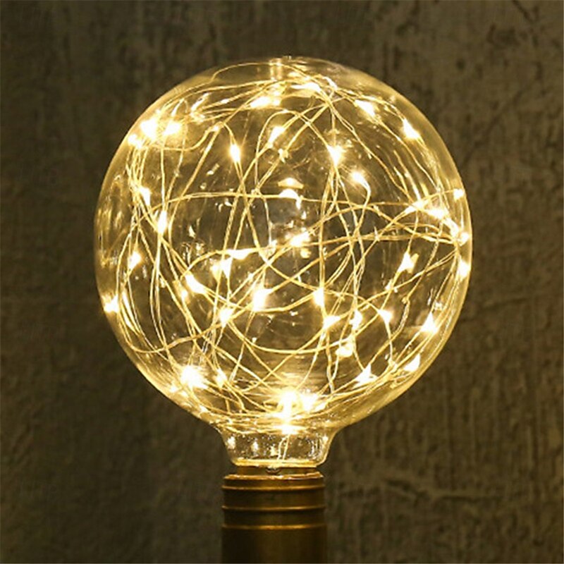 Warm White LED Globe Bulbs E27 G95, 1W 150lm, Bulbs for Christmas Decoration 85-265V 1/2pcs3
