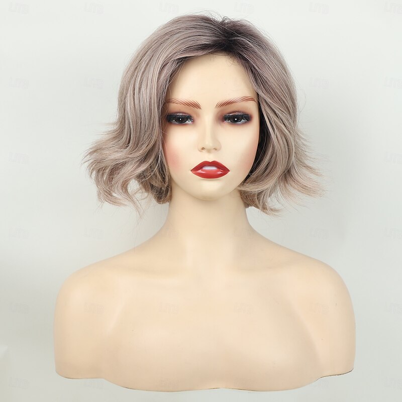 Gray Wigs for Women Synthetic Wig Wavy Wig Synthetic Hair Women's Middle Part Heat Resistant For Daily Party4