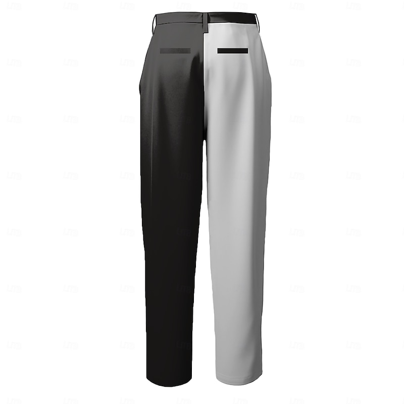 Men's Music Pano Keys Dress Pants Mid Waist Fashion Business Casual Formal Outdoor Home Zipper Pocket Summer Spring Fall 3D Print Black2