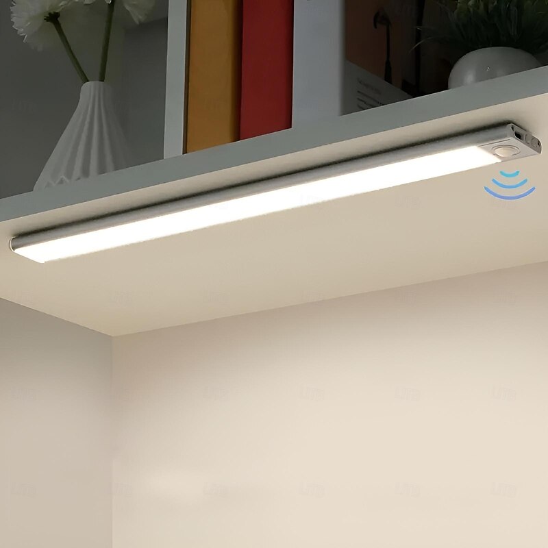 Under Cabinet Lighting, Ultra-Thin Sensor LED Cabinet Lights, Wireless Magnetic, Human Body Induction, Rechargeable, for Cabinets, Wardrobe, 10/20/30/40cm2