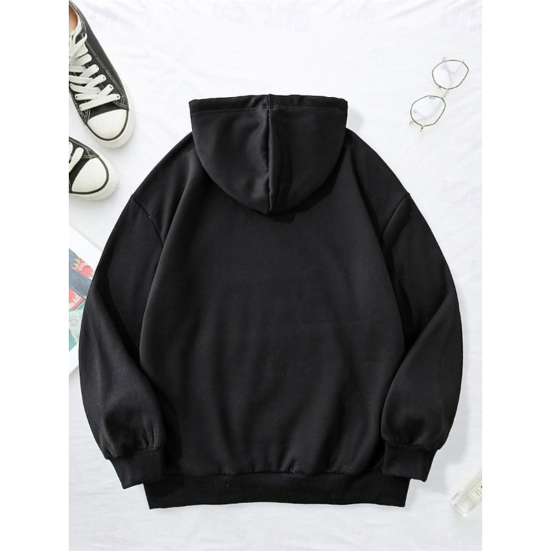 Women's Hoodie Sweatshirt Pullover Fleece Lined Warm Pajamas Animal Letter Street Dailywear Pocket Print Casual Comfrt Long Sleeve Micro-elastic Fall Winter Fall & Winter Comfrt Breathable Soft Fabric2