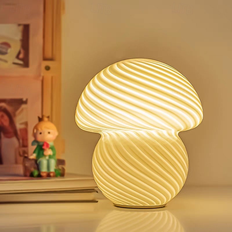 Mushroom Lamp Swirl Lamp 6.3 inch 16 Colors LED Charging Light Bar Table Decor Mood Lights Bedside Night Light2
