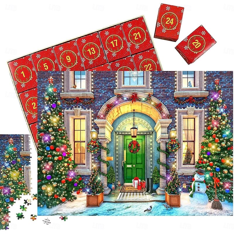 Christmas Advent Calendar Jigsaw Puzzle for Girls and Boys, 1008 Pieces Christmas Puzzle Countdown Calendar, Halloween Advent Calendar4