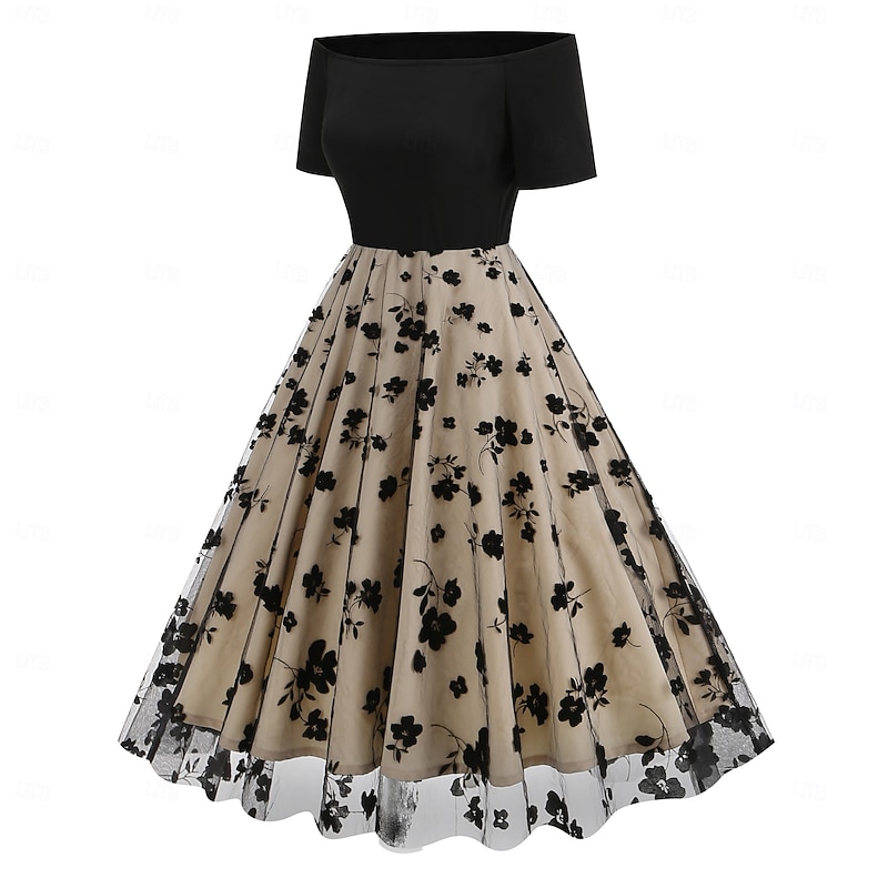 Retro Vintage 1950s Cocktail Dress Vintage Dress Dress Women's A-Line Carnival Casual Daily Dress3