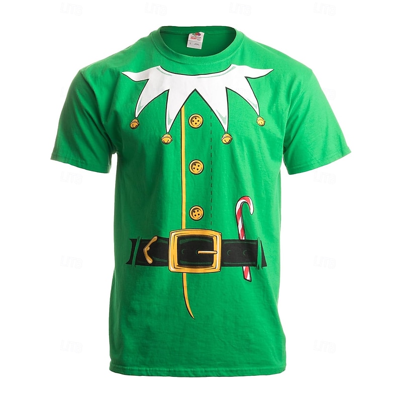 Christmas Elf T-shirt Ugly Christmas Shirt 3D Christmas Graphic Funny For Men's Adults' Christmas Carnival 3D Print Party Festival