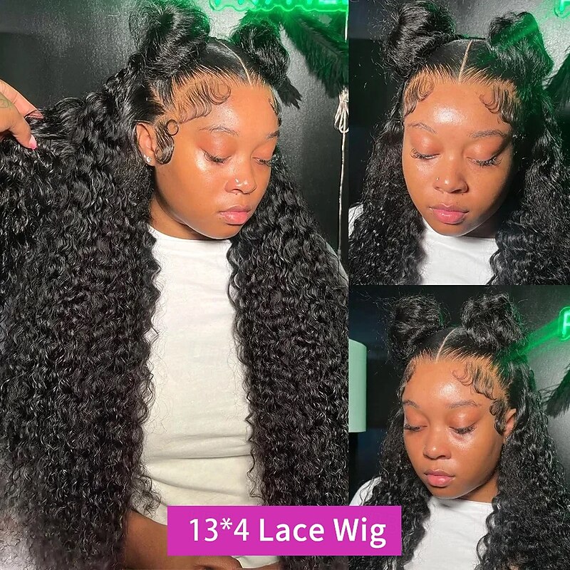 Human Hair 13x4 Lace Front Wig Free Part Brazilian Hair Loose Deep Wave Black Wig 150% Density with Baby Hair Glueless Pre-Plucked For wigs for black women Long Human Hair Lace Wig3