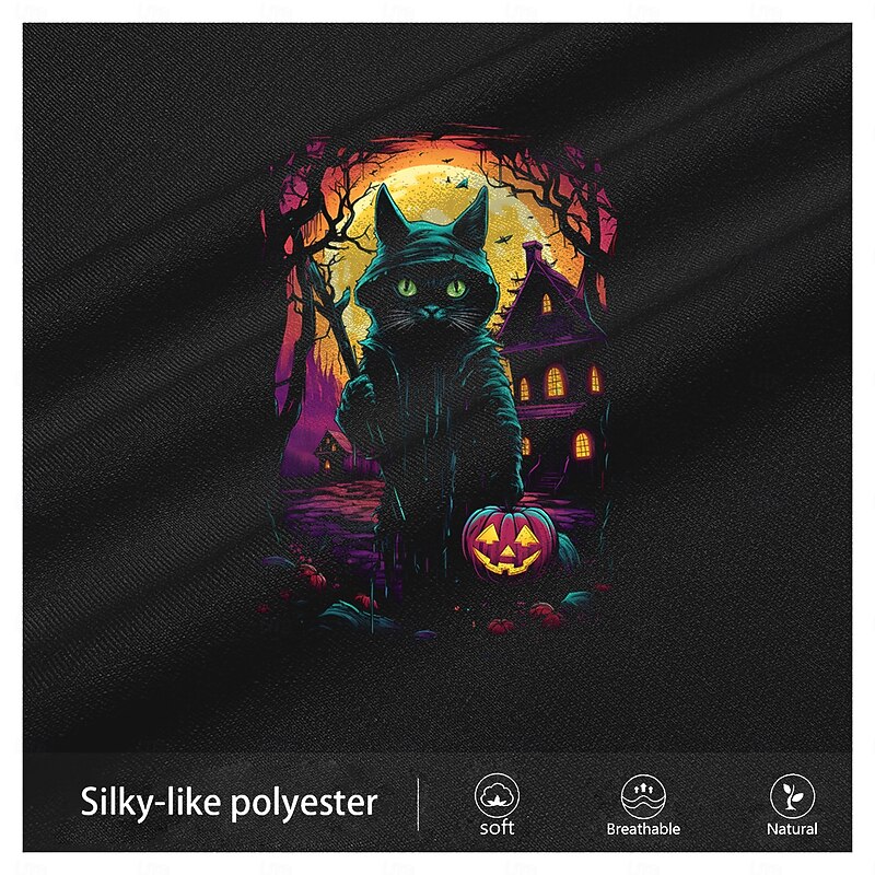 Halloween Men's Pumpkin Catus T Shirt Short Sleeve T shirt 3D Print Crew Neck Shirt Fashion Athleisure Street Sports Outdoor Holiday Black Summer Spring Clothing Apparel S M L XL XXL XXXL3